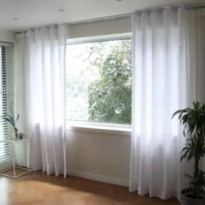 /메종텍스타일 먼지없는 투톤 블리치 화이트 커튼 160x180cm 나비주름형