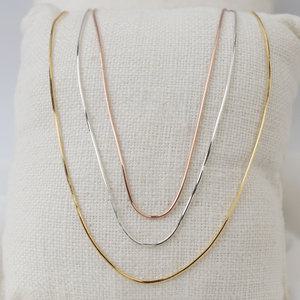 순은 실버 블링 여리 사각 뱀줄 은목걸이줄 레이어드 은목걸이