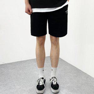 [엠클로] 남자 특양면 컨템포 레터링 프린팅 밴딩 트레이닝 숏 반바지 남여공용 2컬러