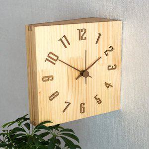 [예쁜나무]내추럴 우드 무소음 원목 양면시계