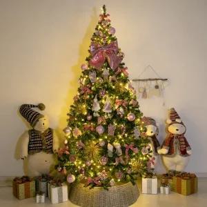 크리스마스 트리 나무 장식 풀세트 고급 쿠키핑크웨이브 PVC 250cm  단면) 성탄절 대형 소품 용품 데코