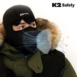 K2 Safety 겨울용 숨편한 바라클라바 방한후드+교체형 MB필터 5매 안면마스크 방한용품 겨울 스포츠 스키