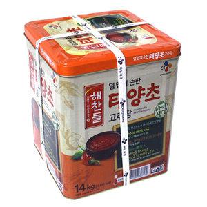 해찬들 덜 맵게 순한 태양초 고추장 14kg
