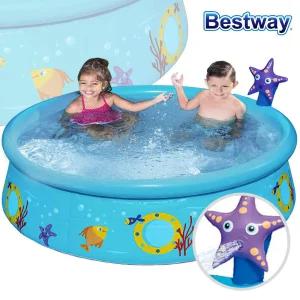 BW 30007 원형 분수단지 물놀이 에어 풀장 스카이블루