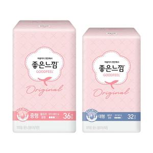 좋은느낌 22년형 오리지널 울트라슬림, 중형, 36매, 1개 + 대형, 32매, 1개