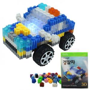 뚝딱 3D 입체 툭툭블럭 교통수단 NO.01 경찰차 나노 디폼 블럭