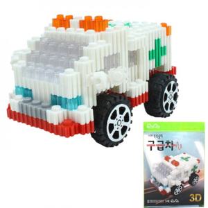 뚝딱 3D 입체 툭툭블럭 교통수단 NO.02 구급차 나노 디폼 블럭