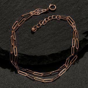14K 18K 두줄 팔찌 18.5cm 블린 여성 패션 핑크골드 금팔찌
