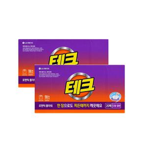 테크 한장씩 뽑아쓰는 세제 20매 X 2개 로맨틱 플라워향 드럼 일반 겸용 세탁세제