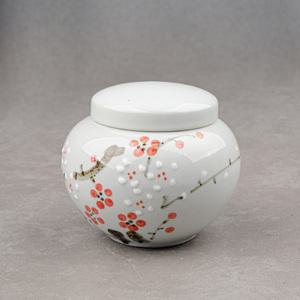 백자 매화 1.2kg 밀폐용기 소금항아리 꿀단지 꿀병 도자기 항아리 보관용기