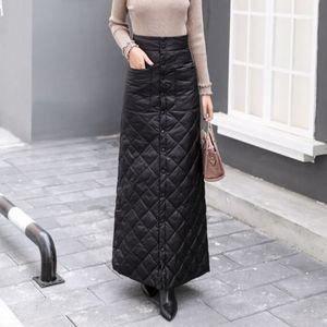 패딩 치마 스커트 롱 포켓 랩 발목 길이 겨울 방한 누빔 퀼팅 플레어 빅사이즈 하이웨스트
