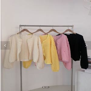 [무배] 볼레로 와리 와플 엠보싱 블리 가디건