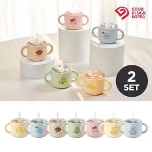 [도노도노]NEW 맘마존 완전밀폐 실리콘 아기 빨대컵 1+1