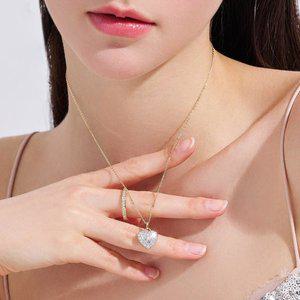 [도로시] 18k 글로우 하트 랩 다이아몬드 목걸이
