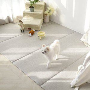 [기타]반려동물 논슬립 pvc 미끄럼방지 애견매트  패브릭그레이 폴딩대형 4단 240x140