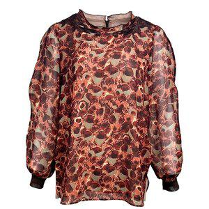 [데시데](의정부점)프린트쉬폰 네크모티브 블라우스 DOS106