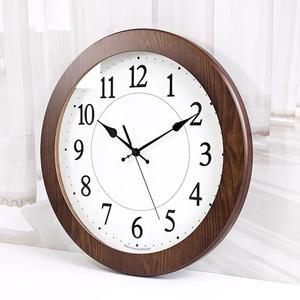 400파이 우드라운드 무소음 벽 시계 대형 클래식 원목 판촉 나무
