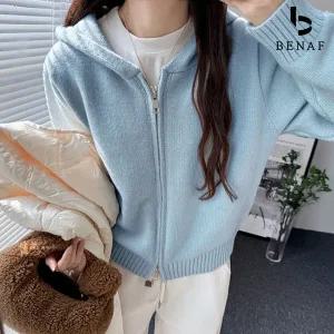 [베나프]모찌 니트 후드집업_BI3GD008