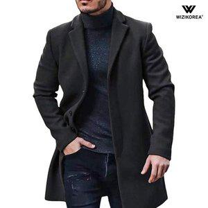 [위즈아이]남성 여름 남성 가을 겨울 세미 싱글 모직 코트 WI003CT
