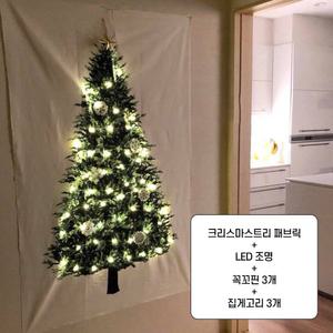 크리스마스 벽트리 조명 포함 벽트리 장식 포스터 + 줄전구 6M