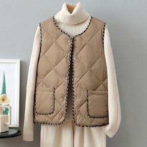 경량패딩조끼 여성패딩조끼 퀼팅패딩조끼 넥변형 라운드 대형사이즈