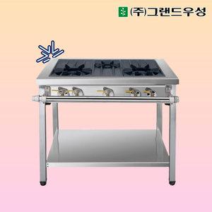 우성 업소용 높은렌지 3구 900X600 가스렌지 테이블 화구 버너