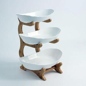 [IXHIVB7Z_4B]딥접시 애프터눈티 3단 디저트 트레이