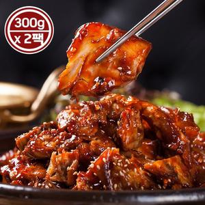 다이닝스토리 국내산 돼지 순살 불족발 (300g) x2팩/특제 양념 족발/무방부제 무착향료/가정용 캠핑 밀키트