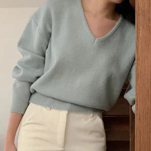 [코코블랑] 유포니 컬러 니트(라운드,브이)