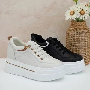 천연소가죽)티안나는7cm 키높이 속굽 캐주얼 밴딩 스니커즈