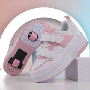 롤러슈즈 운동화 바퀴달린신발 화이트더블휠 바퀴 스케이트 스피드 신발 롤러 슈즈 바퀴신발