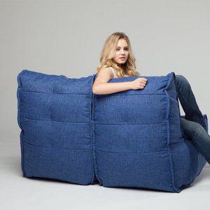 [엠비언트라운지][세계1위 영국브랜드] 드라마 협찬빈백 2인용빈백 쇼파 Twin Couch 트윈카우치 블루