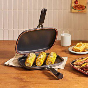 [본사직영]HC해피콜 쿡메이트 양면팬 점보그릴_차콜그레이