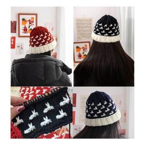 [BZJL0O41_4B]DIY 투톤 모자 패키지세트 손뜨개 뜨개질