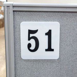1P 사각 100mm 아크릴 번호판 51~100 숫자판 (WFH1ZBM)