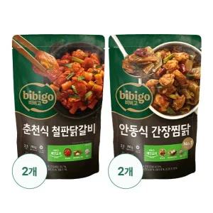 춘천식 철판닭갈비 700g x 2봉 + 안동식 간장찜닭 700g x 2봉, 총4봉