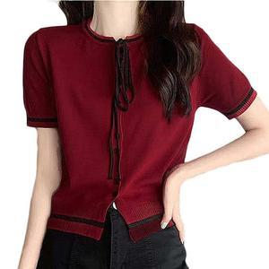 [오노마] ONM 여성 여름 크롭 니트 가디건 고급 데일리룩