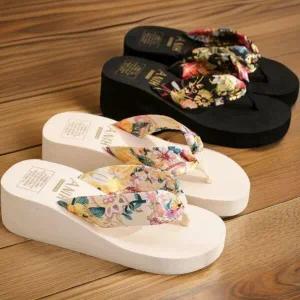 아트박스/신상오픈런 여성용 플라워 디자인 EVA 높이증가 여름 샌들