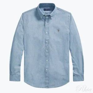 폴로 랄프로렌 25 포니로고 자수 데님셔츠 710792042001
