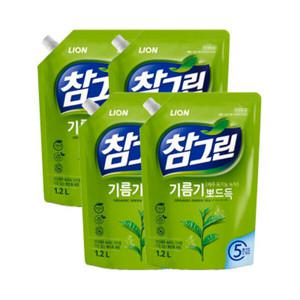 참그린 기름기뽀드득 주방세제 1.2L 4개