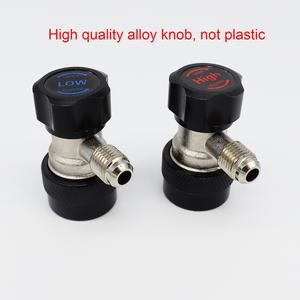 차량용 에어컨 어댑터 커플링 H/L 매니폴드 커넥터 리무버 도구 블랙 R134A 2 세트