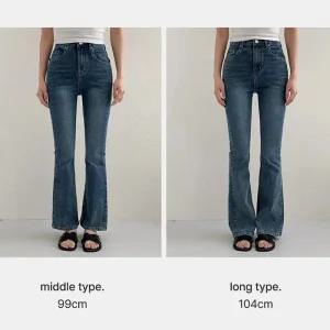 [코코블랑] 바셋 워싱 부츠컷 데님팬츠(미들,롱)