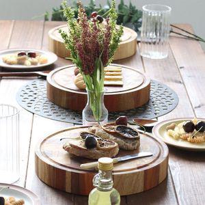 도마 우드 보드 팅 나무 원목 엔드그레인 원형 트레이