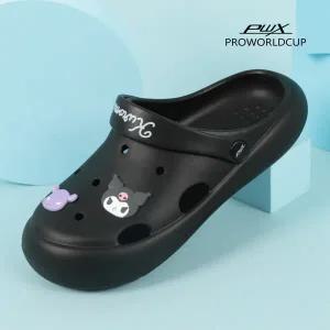 쿠로미 롤 아동용 성인용 어성용 편안한 귀여운 EVA샌들 블랙