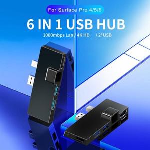 Docking Station Speed Power Adapter Hub 4K Compatible RJ45 Microsoft Surface 5 3