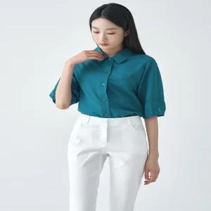 [지센]솔리드 스탠카라 블라우스 LCWSO527_TE