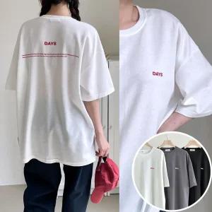 데이즈 박스 여성 오버핏 반팔 티셔츠 (3컬러) 박스티 빅사이즈