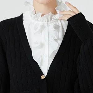 셔링블라우스 이너카라 페이크넥 러블리 레이어드룩-WFHM9RA