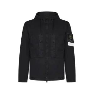 25SS 스톤아일랜드 남성 와펜 패치 수피마 코튼 자켓 블랙 K1S154100091 S0010 V0029