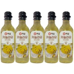 CJ제일제당 백설 카놀라유 500ml 5개 100%유채유 1등식용유 오일